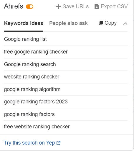 google ranking